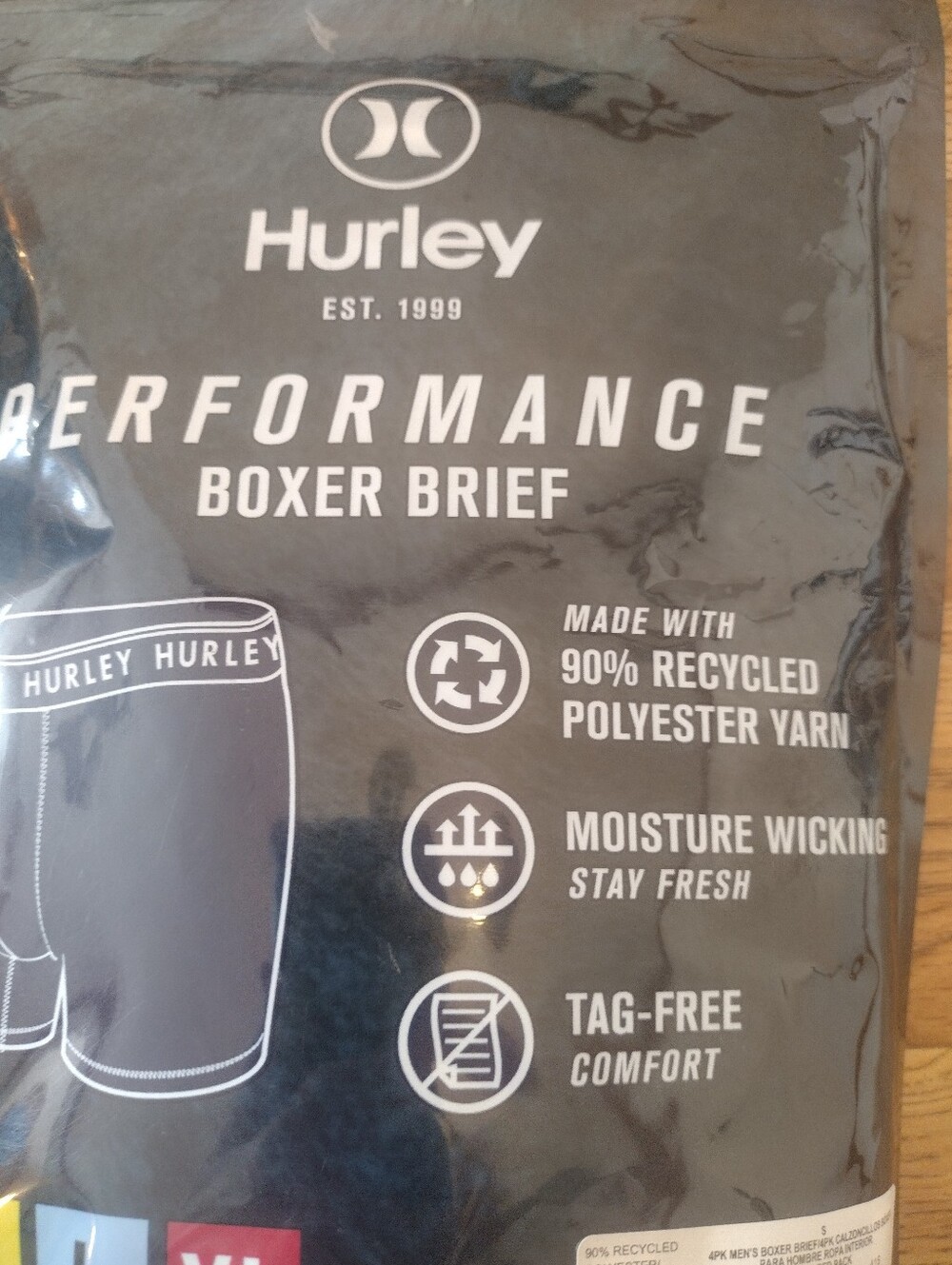 Hurley Men’s Performance Boxer Briefs (4 Pack) - Picture 4 of 5